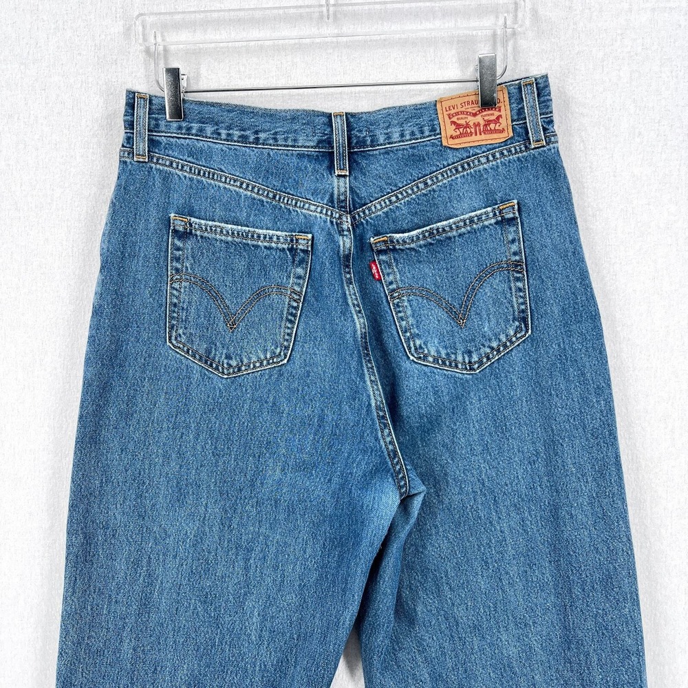 LEVIS High Waisted Straight Leg Jean Women 31 Blue Distressed Medium Wash Denim - Picture 4 of 16